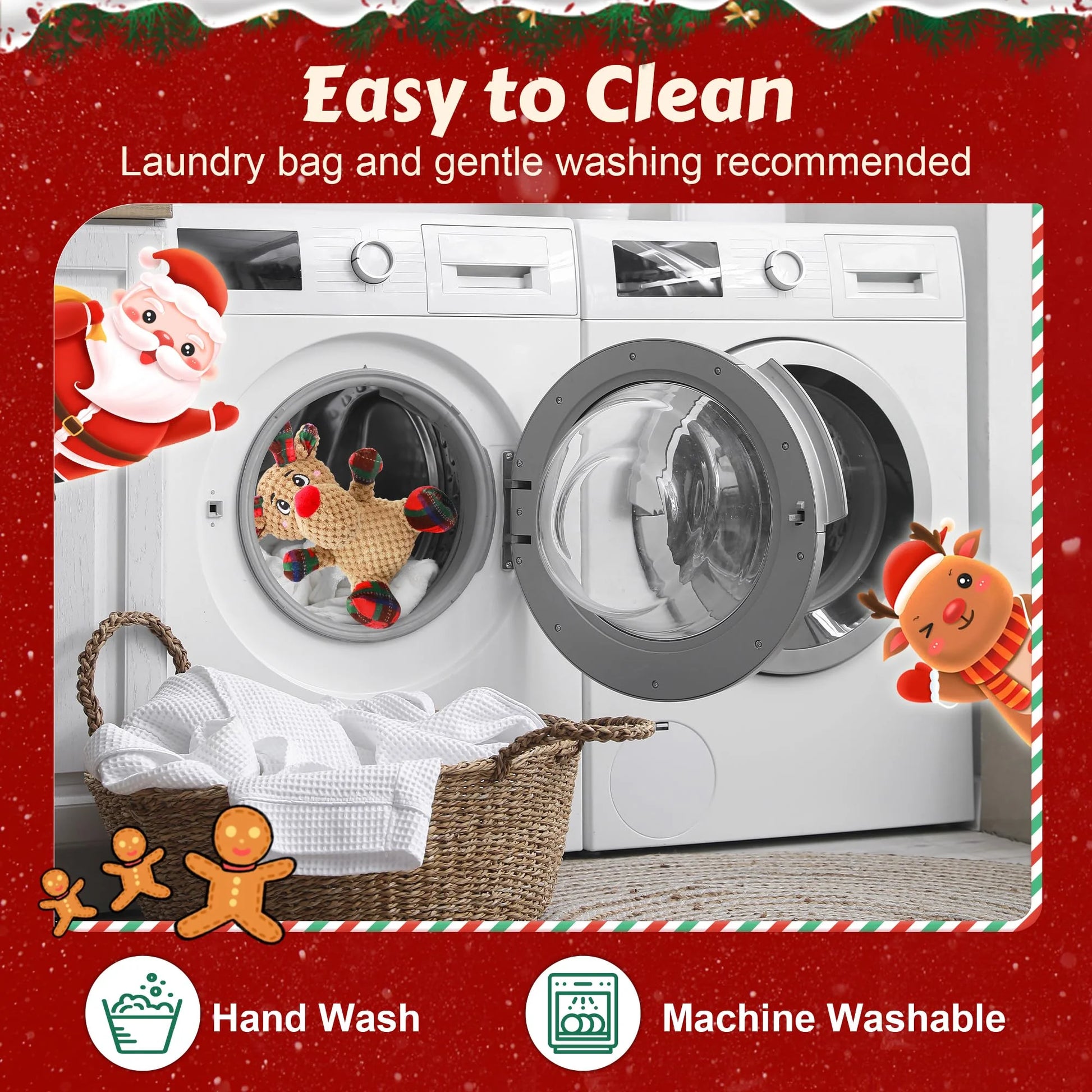 Squeaky Dog Toys, Dog Chew Toys with Crinkle Paper for Puppy, Small, Medium, Large Dogs, Interactive Pet Holiday Toys for Training and Reducing Boredom