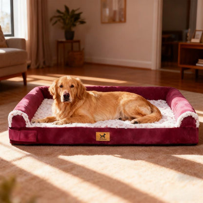 Ultimate Comfort for Your Furry Friend: PAWPUBBY Extra Large Orthopedic Memory Foam Dog Bed with Waterproof Bolster Couch