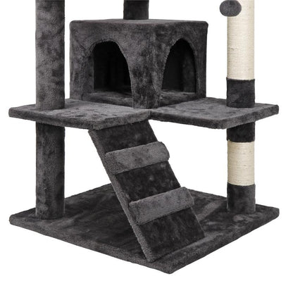 NOVA 53-Inch Dark Gray Cat Tree Tower Condo with Scratching Posts - Perfect Playhouse for Your Feline Friends