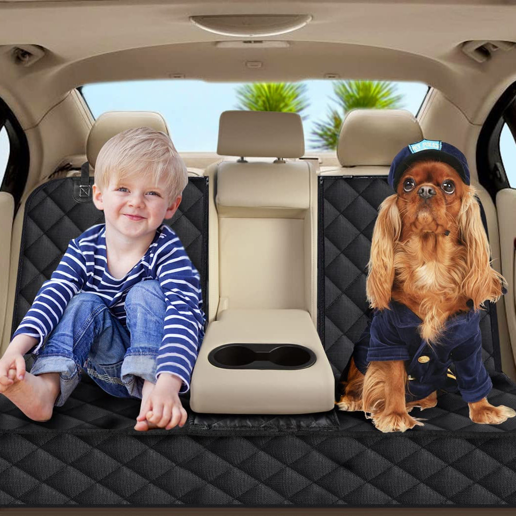 Ultimate Dog Car Seat Cover - Waterproof, Non-Slip Protector for Back Seat - Fits Most Cars, Trucks & SUVs - Black