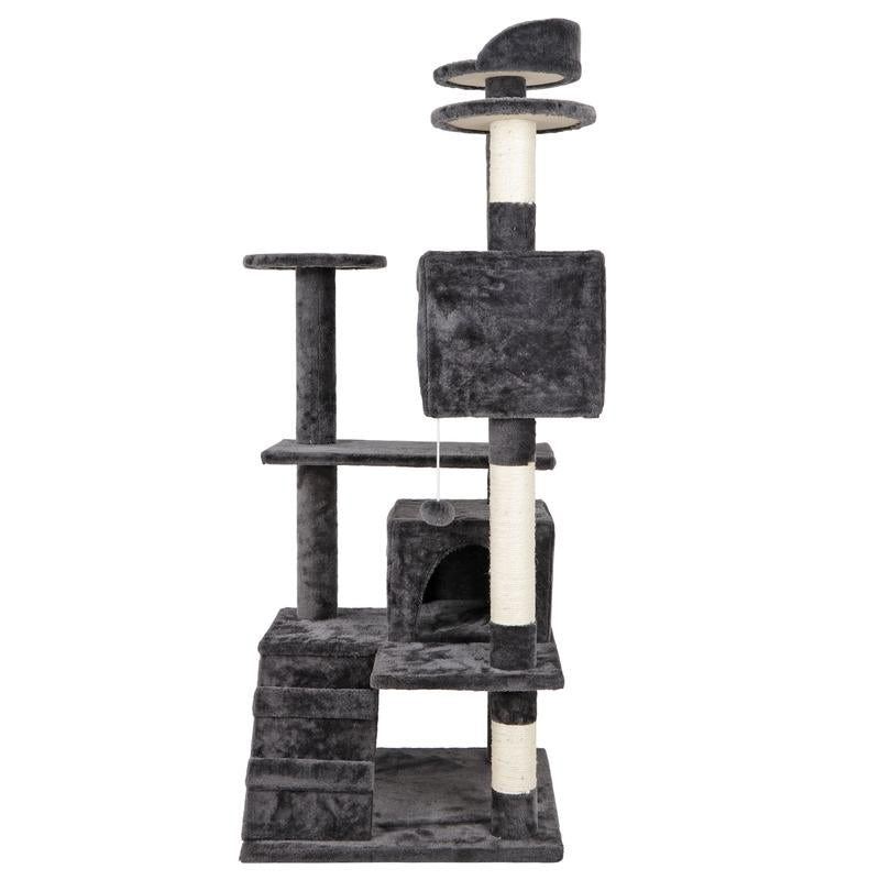 NOVA 53-Inch Dark Gray Cat Tree Tower Condo with Scratching Posts - Perfect Playhouse for Your Feline Friends
