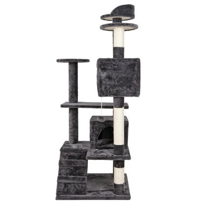 NOVA 53-Inch Dark Gray Cat Tree Tower Condo with Scratching Posts - Perfect Playhouse for Your Feline Friends