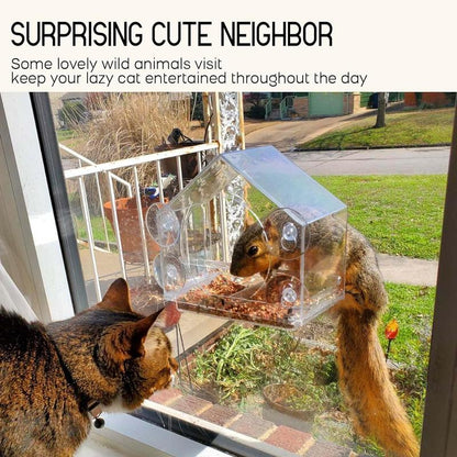 Window Bird Feeder for outside with Strong Suction Cups, Fits for Cardinals, Finches, Chickadees Etc.