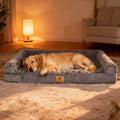Ultimate Comfort for Your Furry Friend: PAWPUBBY Extra Large Orthopedic Memory Foam Dog Bed with Waterproof Bolster Couch