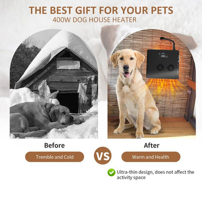 Keep Your Pet Cozy This Winter with the Briidea 400W Dog House Heater – Rapid Heating, Adjustable Temperature, and Safety Features for Ultimate Comfort!