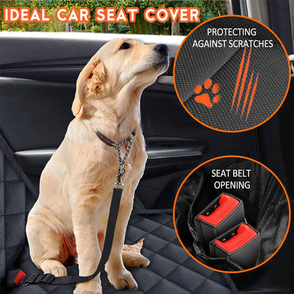 Ultimate Dog Car Seat Cover - Waterproof, Non-Slip Protector for Back Seat - Fits Most Cars, Trucks & SUVs - Black