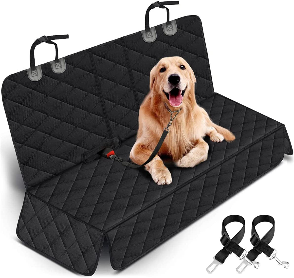 Ultimate Dog Car Seat Cover - Waterproof, Non-Slip Protector for Back Seat - Fits Most Cars, Trucks & SUVs - Black