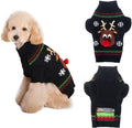 Pet Holiday Festive Deer Reindeer Cat & Dog Sweater - Winter Clothing Teddy Poodle Autumn & Winter Clothes - Red Nose, Medium