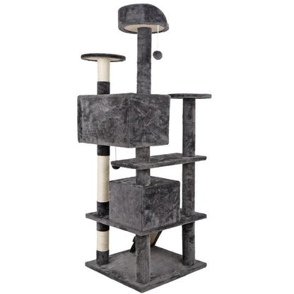 NOVA 53-Inch Dark Gray Cat Tree Tower Condo with Scratching Posts - Perfect Playhouse for Your Feline Friends