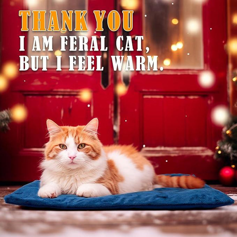 Outdoor Heating Pad for Cats, Pet Heating Pad for Cats Outside, Waterproof Cat Warming Pad, Heated Cat Bed Safe Electric Heating Pad for Cat House, Feral Cat Heating Pad,Dog Hosue Pads,20"X16"