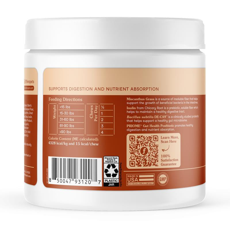 Probiotics Soft Chews for Dogs, Pre-Pro-Postbiotic Supplement for Dogs