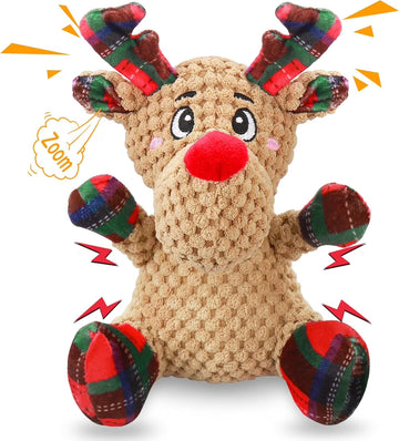 Squeaky Dog Toys, Dog Chew Toys with Crinkle Paper for Puppy, Small, Medium, Large Dogs, Interactive Pet Holiday Toys for Training and Reducing Boredom