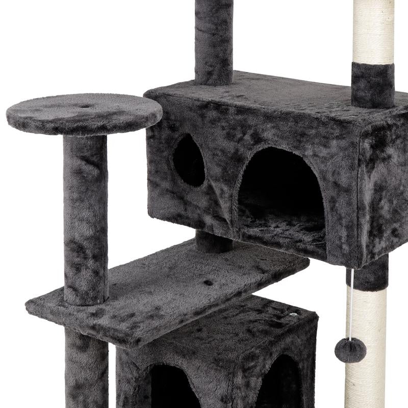 NOVA 53-Inch Dark Gray Cat Tree Tower Condo with Scratching Posts - Perfect Playhouse for Your Feline Friends