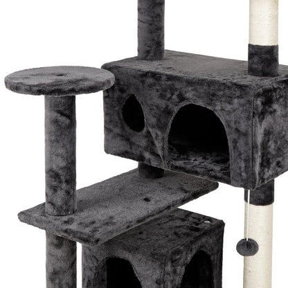 NOVA 53-Inch Dark Gray Cat Tree Tower Condo with Scratching Posts - Perfect Playhouse for Your Feline Friends