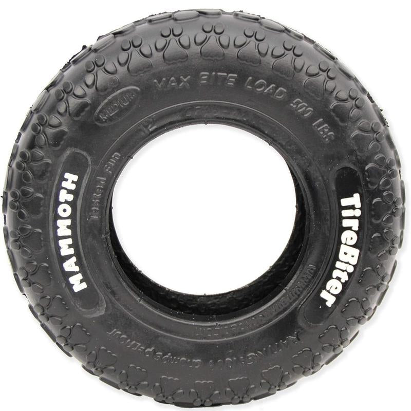 Mammoth Tirebiter Originals - Natural Rubber Dog Toys - Dog Toys for Extra Long Interactive Play - Strong Chewer Toys for Dogs - Medium, 8”